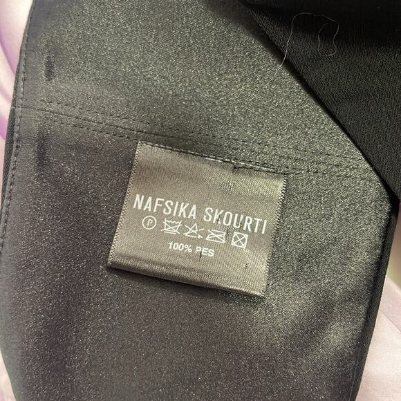 Nafsika Skourti Butterfly Puff Sleeve Black and Lilac Crop Top Size 4 - Picture 8 of 8